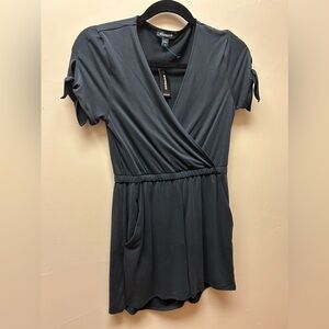 Silky Sueded Jersey Wrap Front Tie Sleeve Romper ‼️